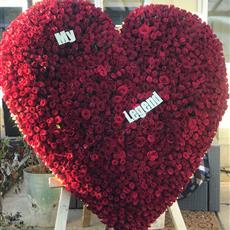 6ft Red Rose Flower Heart