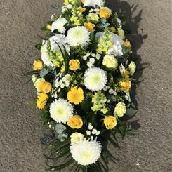 Lemon and white Casket Spray