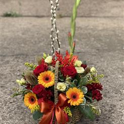 Deep Autumnal Basket Arrangement