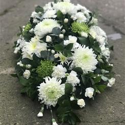 Green &amp; White Casket Spray