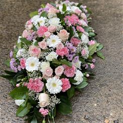 Traditional Pink and Cream Casket Spray