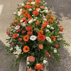 Orange Casket Spray