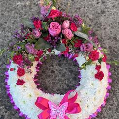 Pink and White Wreath