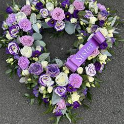 Pretty Purple and White Loose heart with name sash